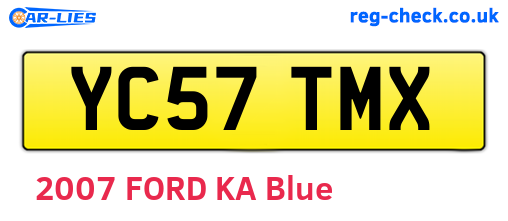 YC57TMX are the vehicle registration plates.