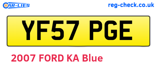 YF57PGE are the vehicle registration plates.