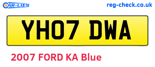 YH07DWA are the vehicle registration plates.
