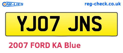 YJ07JNS are the vehicle registration plates.