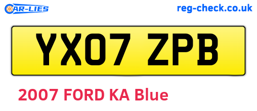 YX07ZPB are the vehicle registration plates.
