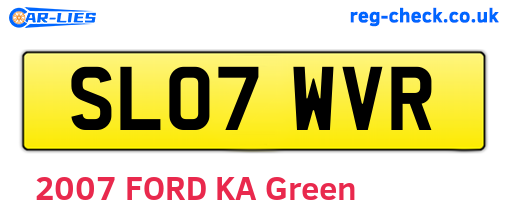 SL07WVR are the vehicle registration plates.