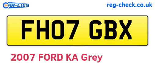 FH07GBX are the vehicle registration plates.