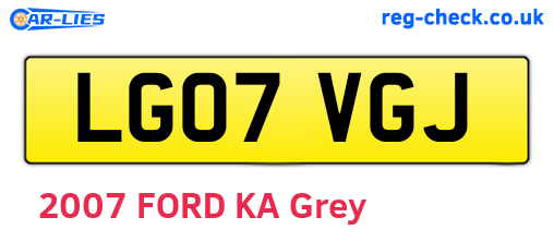 LG07VGJ are the vehicle registration plates.