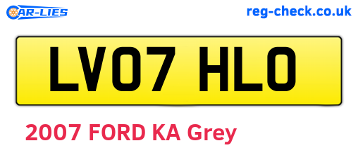 LV07HLO are the vehicle registration plates.