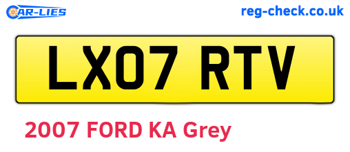 LX07RTV are the vehicle registration plates.