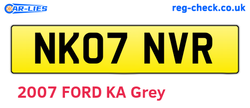 NK07NVR are the vehicle registration plates.