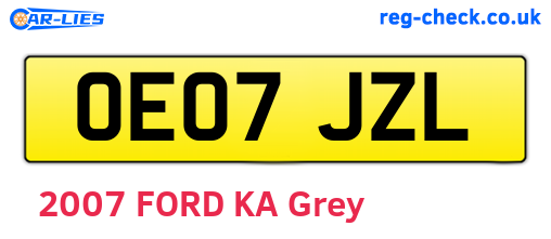 OE07JZL are the vehicle registration plates.