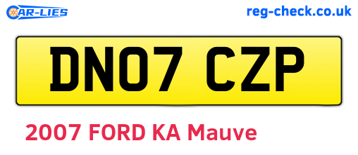 DN07CZP are the vehicle registration plates.