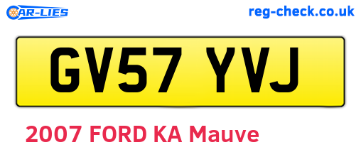 GV57YVJ are the vehicle registration plates.