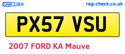 PX57VSU are the vehicle registration plates.