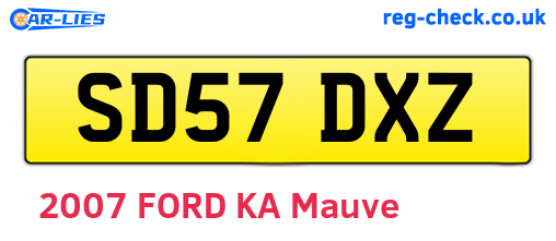 SD57DXZ are the vehicle registration plates.