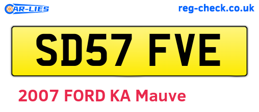 SD57FVE are the vehicle registration plates.