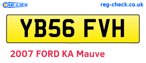 YB56FVH are the vehicle registration plates.