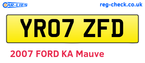 YR07ZFD are the vehicle registration plates.