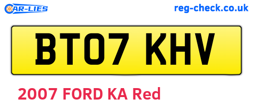 BT07KHV are the vehicle registration plates.