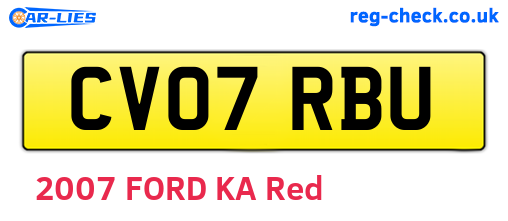 CV07RBU are the vehicle registration plates.