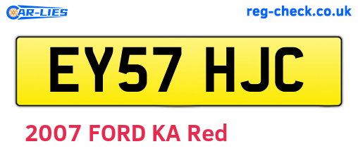 EY57HJC are the vehicle registration plates.
