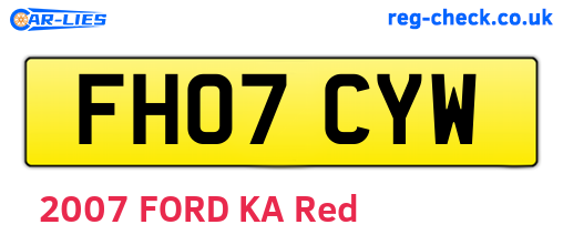 FH07CYW are the vehicle registration plates.