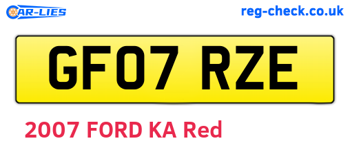 GF07RZE are the vehicle registration plates.