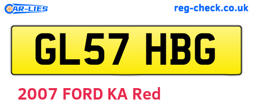 GL57HBG are the vehicle registration plates.