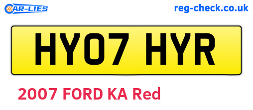 HY07HYR are the vehicle registration plates.
