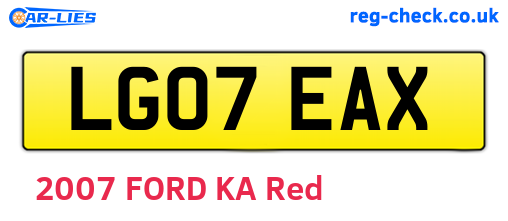 LG07EAX are the vehicle registration plates.