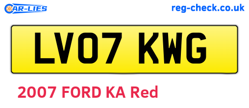 LV07KWG are the vehicle registration plates.