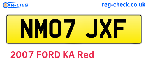 NM07JXF are the vehicle registration plates.