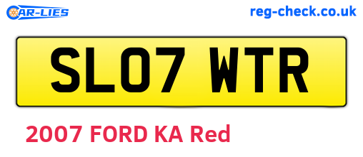 SL07WTR are the vehicle registration plates.