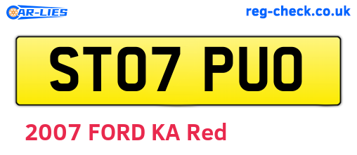 ST07PUO are the vehicle registration plates.
