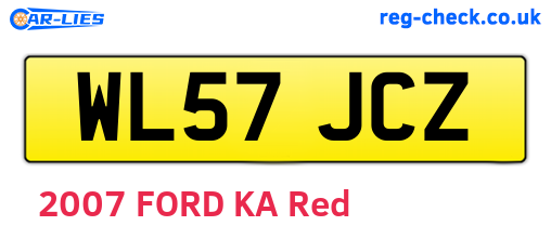 WL57JCZ are the vehicle registration plates.