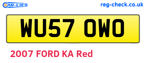 WU57OWO are the vehicle registration plates.