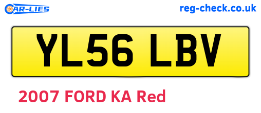 YL56LBV are the vehicle registration plates.