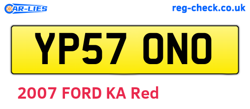 YP57ONO are the vehicle registration plates.