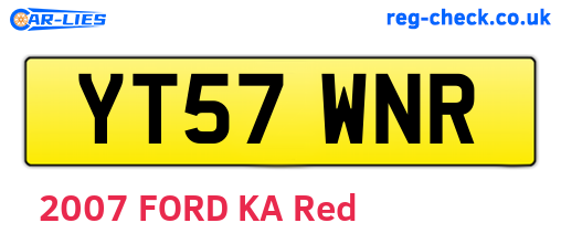YT57WNR are the vehicle registration plates.