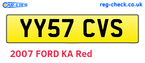 YY57CVS are the vehicle registration plates.