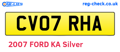 CV07RHA are the vehicle registration plates.