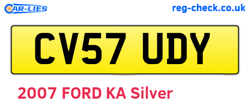 CV57UDY are the vehicle registration plates.