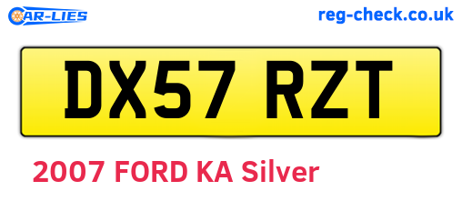 DX57RZT are the vehicle registration plates.