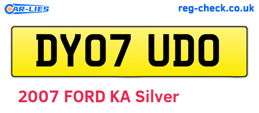 DY07UDO are the vehicle registration plates.