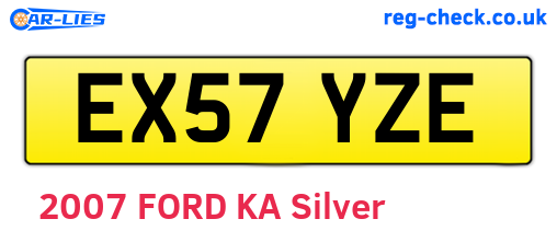 EX57YZE are the vehicle registration plates.