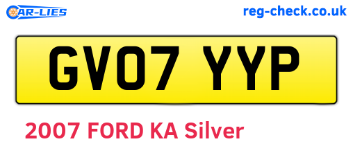 GV07YYP are the vehicle registration plates.