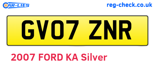 GV07ZNR are the vehicle registration plates.
