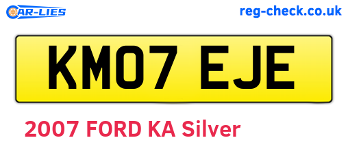 KM07EJE are the vehicle registration plates.