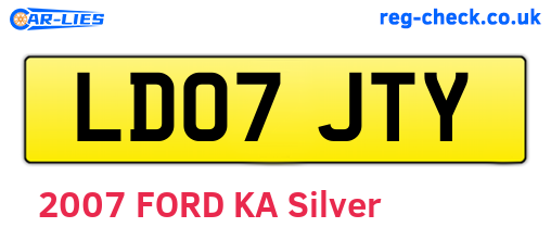 LD07JTY are the vehicle registration plates.