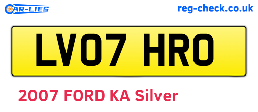 LV07HRO are the vehicle registration plates.