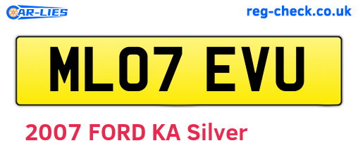 ML07EVU are the vehicle registration plates.