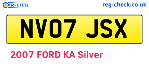 NV07JSX are the vehicle registration plates.