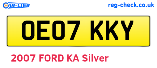 OE07KKY are the vehicle registration plates.